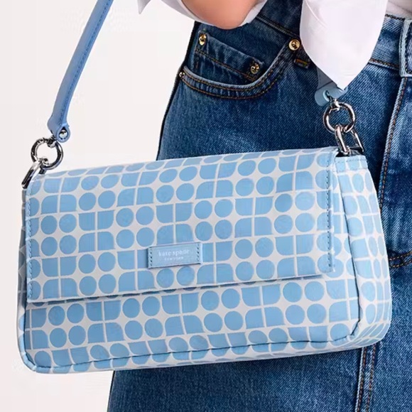 Kate Spade Noel Jacquard Convertible Crossbody Canvas XBody Shoulder 
Astral Blu - Picture 4 of 16